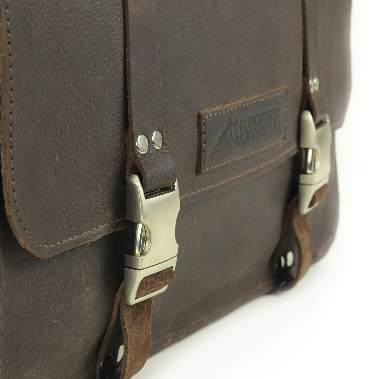 Rugged Material Leather Messenger Bag